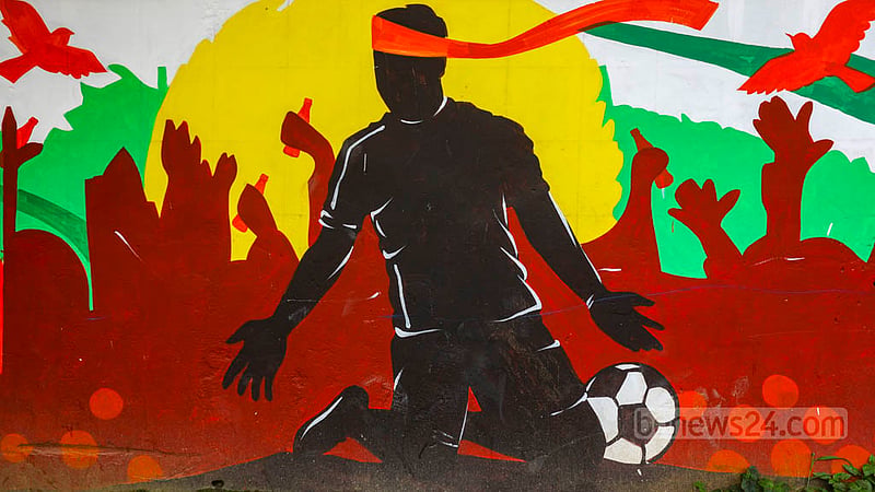 Graffiti on the walls of the officers’ quarters of the Water Development Board in Dhaka’s Banani bear testimony to how crazy people are about football in Bangladesh