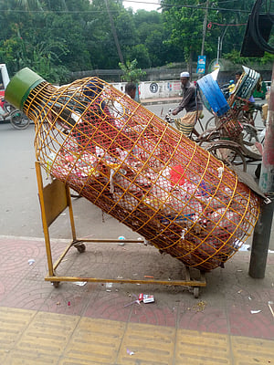 Bottle-shaped bins