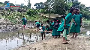 The kids who cross a hazardous bridge to get to school