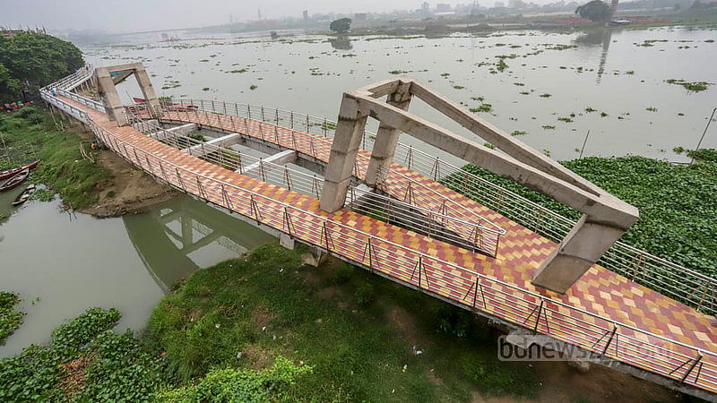The government initiated a project to build demarcation pillars and a walkway in 2018 in a bid to save the four rivers surrounding Dhaka. The construction of the walkway has changed the banks of the Turag River at Bosila and Mohammadpur.