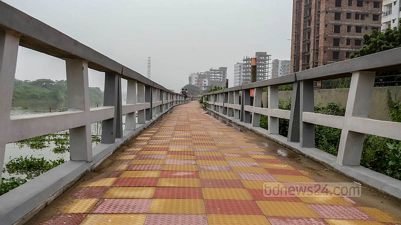 The construction of a walkway beside the Turag River has changed the entire ambience along its banks.
