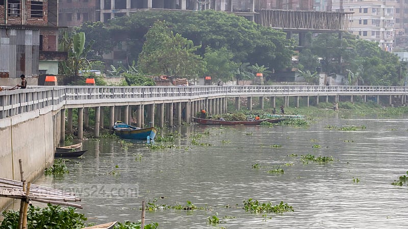 The construction of a walkway beside the Turag River has changed the entire ambience along its banks.