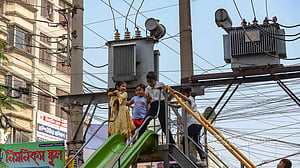 Children playing at risk