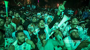 Bangladeshi fans of Argentina burst in joy