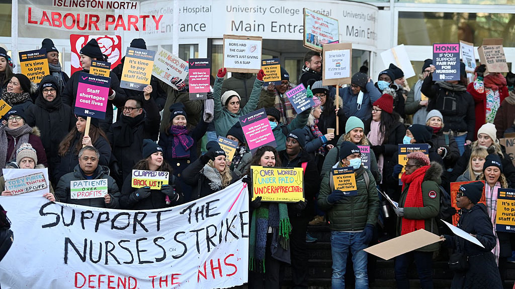 Exhausted and struggling to pay bills, British nurses go on strike