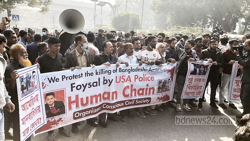 Protesters in Dhaka demand justice for Bangladeshi youth shot dead by police in US