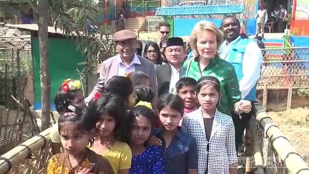 Belgian Queen Mathilde meets Rohingya victims of Myanmar military operation