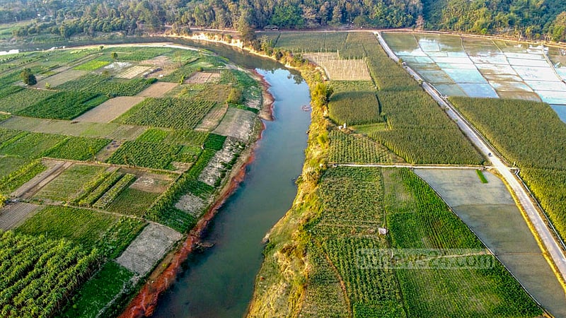 About 250 streams from the Khagrachhari hills meet to form the Chengi River. The silt deposited by the river has made both of its banks extremely fertile. Photo: Samir Mallik