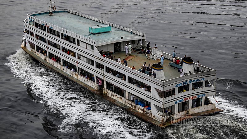 The rainy season brightens Buriganga's water slightly, but the change is short-lived.The pollution level of the river is so high that its water stays dark and spreads a foul stench throughout the year. Photo: Mahmud Zaman Ovi