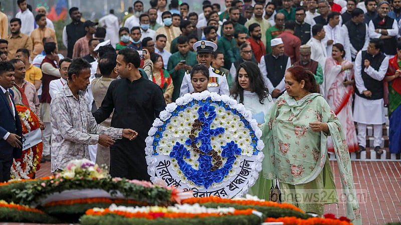 The families of the Bir Sreshtha - martyrs who received Bangladesh's highest award for gallantry - arrive at the National Martyrs’ Memorial in Savar to pay tribute to the freedom fighters of the Liberation War on Sunday, Mar 26, 2023.