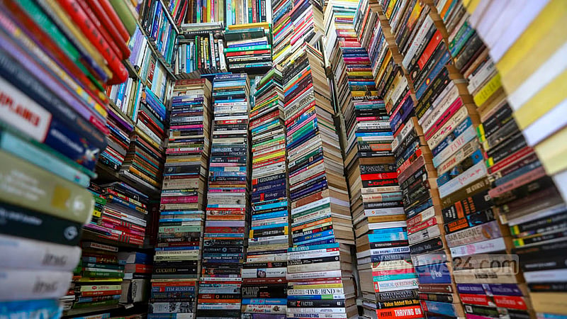 Old copies of foreign books are available at the Nilkhet book market in Dhaka.  Photo: Mahmud Zaman Ovi