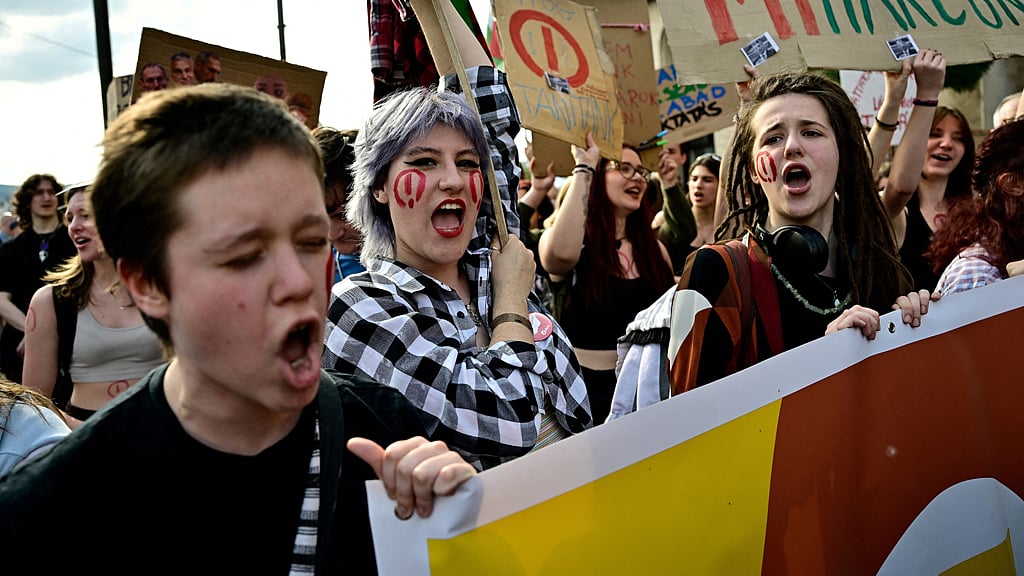 Hungarians protest against new teachers' law, police violence