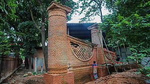 Renovations at historic Dhaka Gate