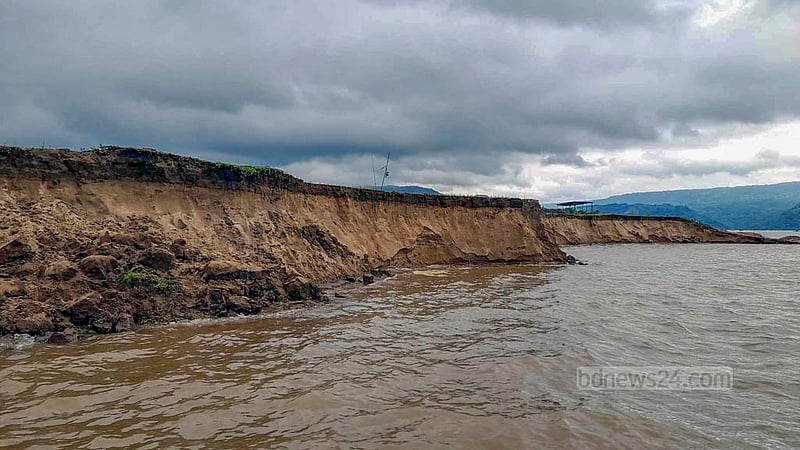 The constant mining of sand and stone has led to consistent erosion of the banks of the Jadukata River.