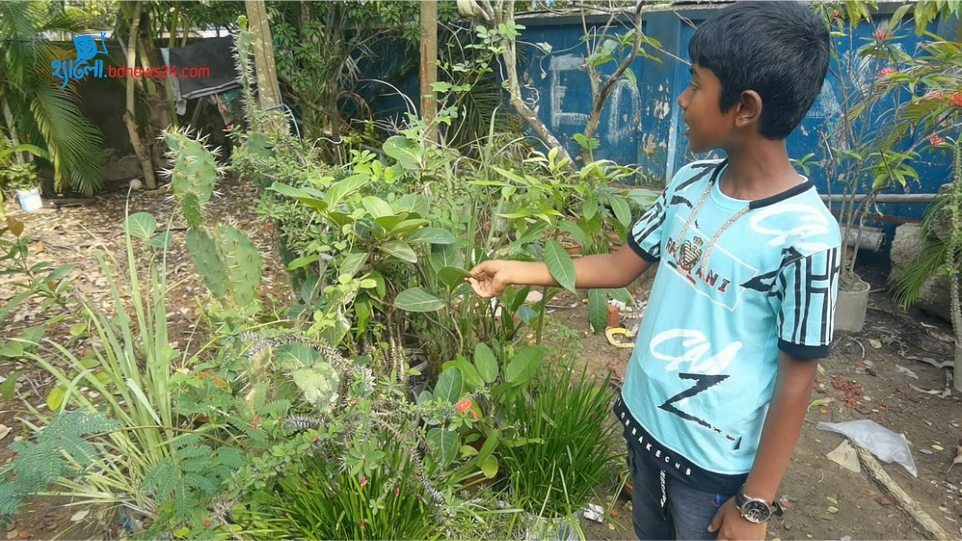 Young Tamim spends his free time gardening