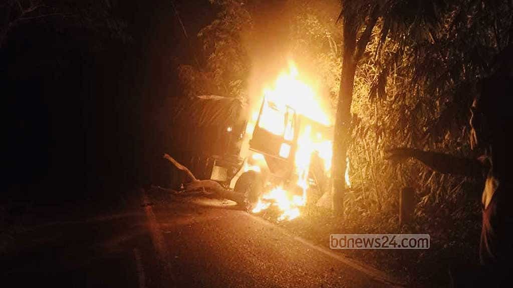 Trucker’s assistant dies from burns in Khagrachhari arson