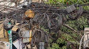 Tangled cables flirt with danger in Banasree