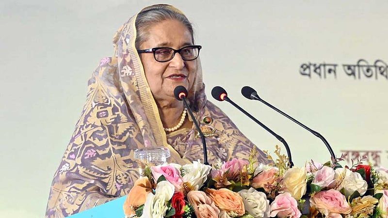 Prime Minister Sheikh Hasina attends the inauguration of the Dhaka International Trade Fair in Purbachal on Sunday, Jan 21, 2024.