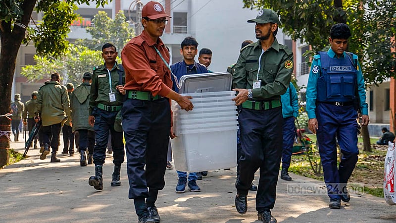 The distribution of election materials for the Dhaka-13 constituency began at Residential Model College on Saturday, Jan 6, 2024.