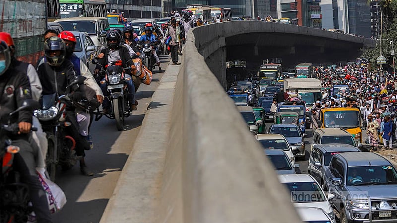 The aftermath also saw Azampur in Uttara grappling with significant traffic congestion, further complicating the departure for many after the end of the first phase of Bishwa Ijtema at Tongi on the outskirts of Dhaka on Sunday, Feb 4, 2024.