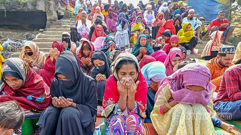 Women also took part in the Akheri Munajat to close out the second phase of the Bishwa Ijtema on Sunday, Feb 11, 2024.