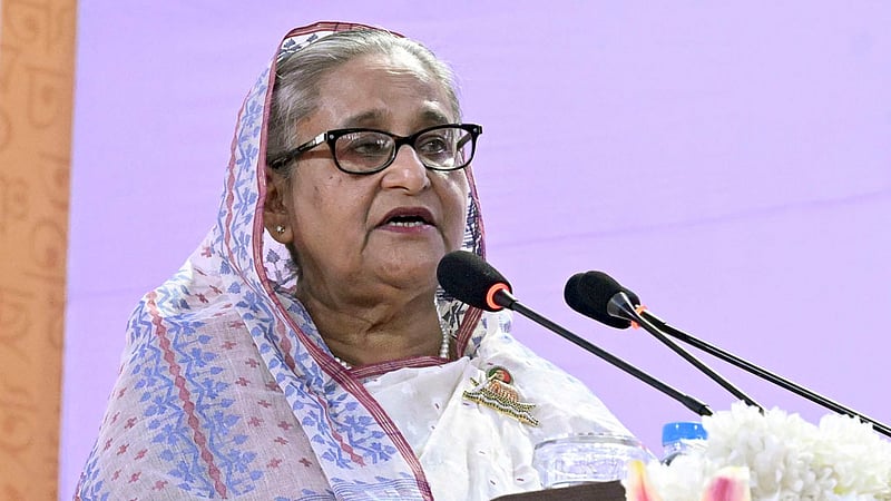 Prime Minister Sheikh Hasina attends the inaugural programme of the Amar Ekushey Book Fair on the Bangla Academy premises on Thursday, Feb 1, 2024.