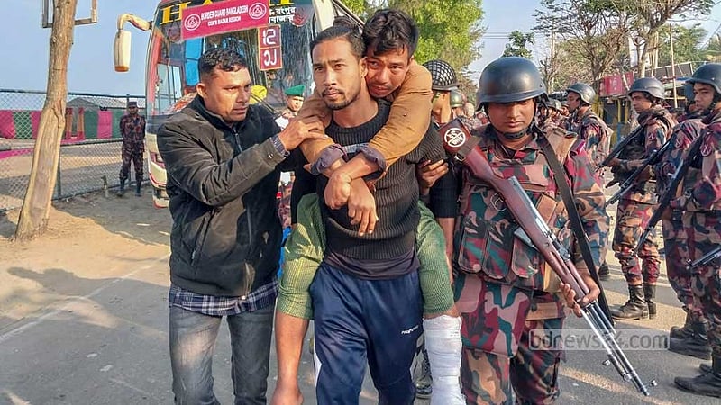 Myanmar's BGP members were brought to the Inani jetty in Cox's Bazar on Thursday morning for repatriation.