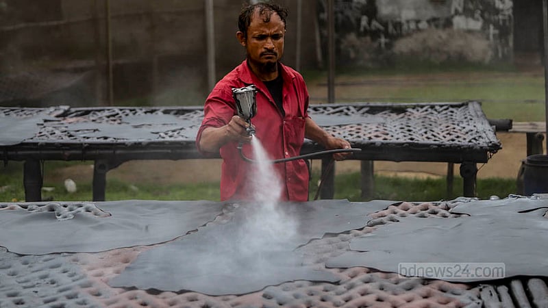 Babul, a worker who gave a single name, has been working at a leather dyeing factory for more than a decade. He gets a monthly wage of Tk 15,000.