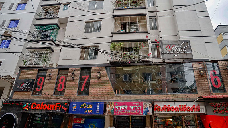 Restaurants and other commercial enterprises occupy many of the lower floors of buildings in Rampur’s Banasree even though the area is designated as a residential zone.