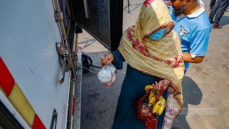 The Ministry of Fisheries and Livestock has set up mobile food trucks where people can buy up to 1 litre of milk, a dozen eggs, 1 kg of beef, 1 kg of mutton, and 1 kg of broiler chicken.