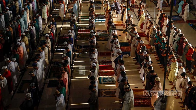 The first Eid congregation is held on Thursday, Apr 11, 2024, at the Baitul Mukarram National Mosque.