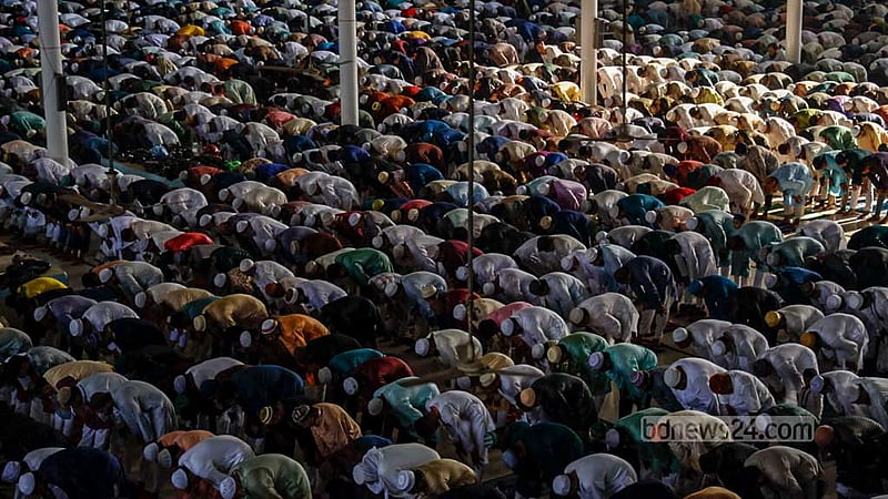 The first Eid congregation is held on Thursday, Apr 11, 2024, at the Baitul Mukarram National Mosque.