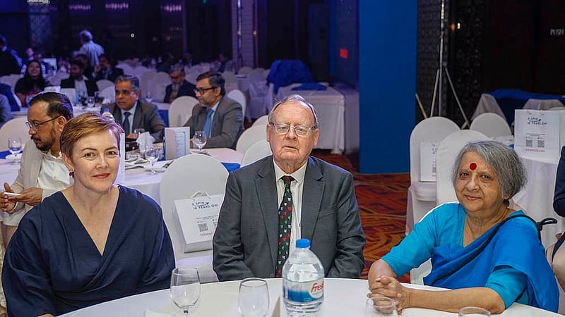 Julian Francis, the British national honoured as a ‘friend of Bangladesh,’ and human rights activist Khushi Kabir attend the 18th-anniversary celebrations of bdnews24.com.