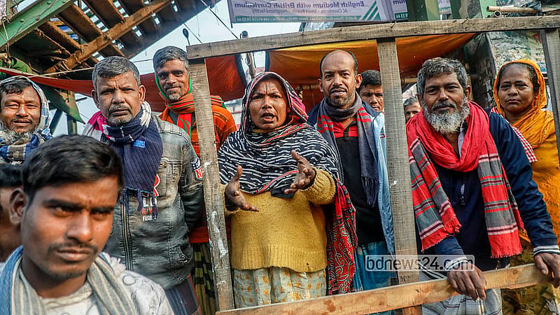 People of different ages come to the Hemayetpur bus terminal area in Savar in search of work. Photo: Abdullah Al Momin