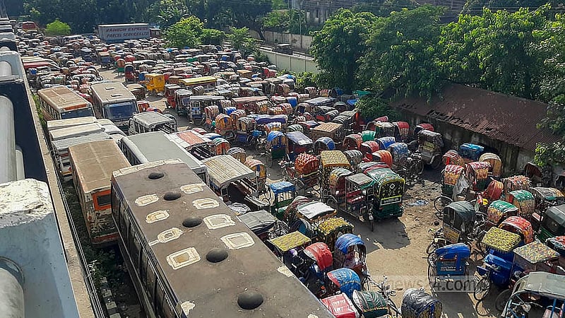 The Postogola dumping station is now packed with battery-powered rickshaws taken off Dhaka’s roads. Photo: Abdullah Al Momin