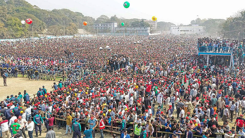 A view of the crowd at the BNP campaign rally at Chattogram’s Polo Ground on Sunday, Jan 25, 2026. Photo: BNP Media Cell