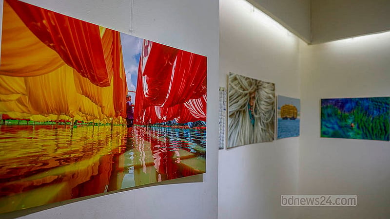 The vibrant moments captured by photographer Touhid Parvez Biplob at different times are on display at Dhaka’s Bishwo Shahitto Kendro (BSK). Photo: Mahmud Zaman Ovi