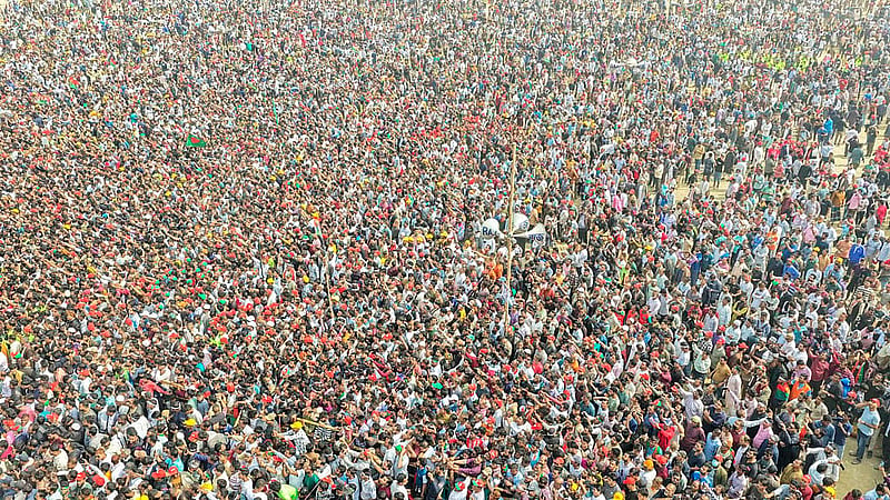 A view of the crowd at the BNP campaign rally at Chattogram’s Polo Ground on Sunday, Jan 25, 2026. Photo: BNP Media Cell