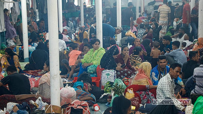 The launch deck is packed with passengers well before departure from the Sadarghat launch terminal on Friday, May 29, 2026, the second day of Eid-ul-Azha.  Photo: Abdullah Al Momin