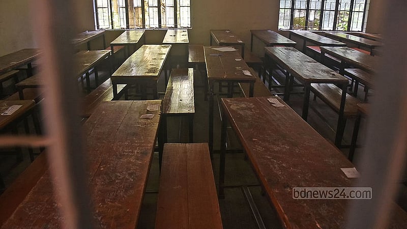 Dr Khastagir Government Girls' High School in Chattogram was empty on Monday, Dec 1, 2025, due to the teachers’ strike. Photo: Sumon Babu