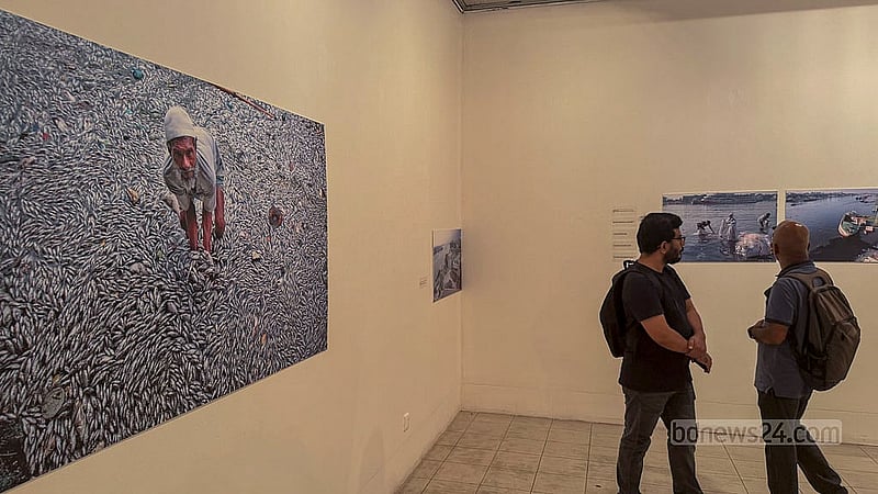 Sixty photos taken by photographer Sony Ramani over the past decade depicting Dhaka’s ongoing environmental crisis are on display at the exhibition on Friday, Apr 25, 2025.