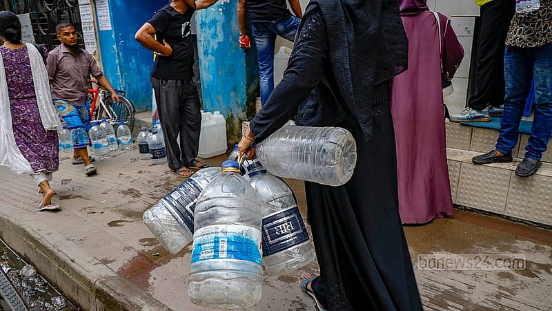 Purified water ATM booths are typically located next to authorised Dhaka WASA pumps, allowing citizens to collect water daily from 6:30am to 10:00pm. Photo: Mahmud Zaman Ovi