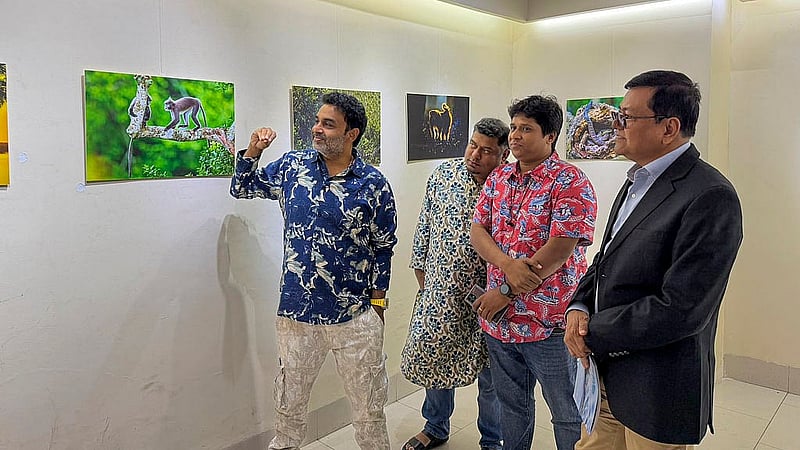 Visitors tour the photography exhibition titled “Love and Life Through My Eyes” at Dhaka’s Bishwo Shahitto Kendro (BSK).