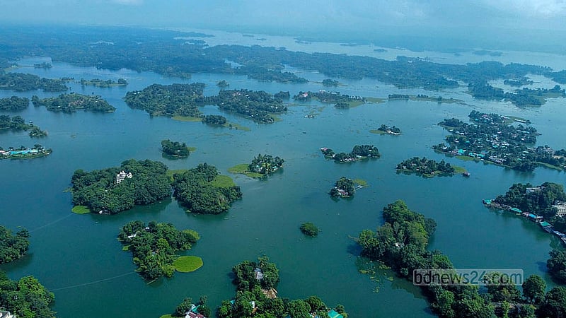 A bird’s eye view of a small island in Rangamati’s Kaptai Lake. Photo: Samir Mallik