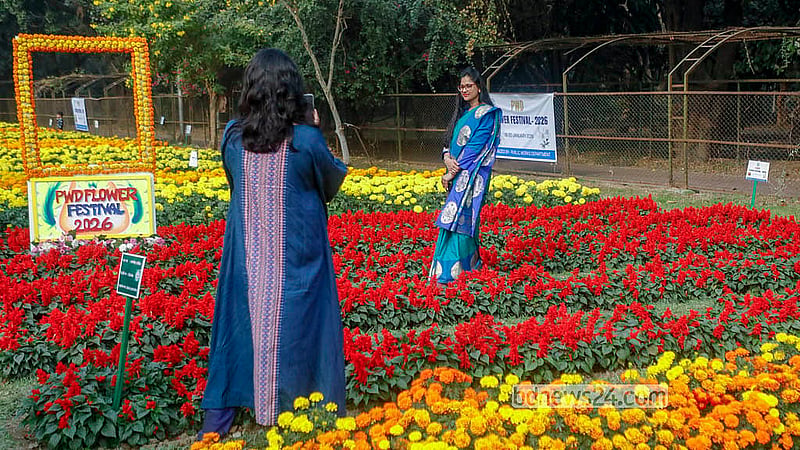 For the first time, the Public Works Department has organised a Flower Festival at Ramna Park in Dhaka. The three-day event features 29 varieties of flowers from home and abroad. Photo: Abdullah al Momin