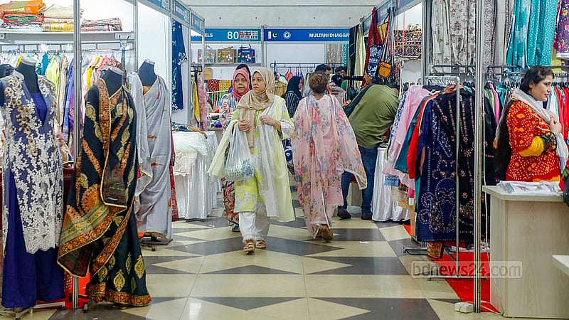 The South Asia Trade Fair 2025 opened on Thursday, Sept 18, 2025, at the International Convention City Bashundhara in Dhaka. The four-day event will run until Sept 21. Photo: Abdullah Al Momin