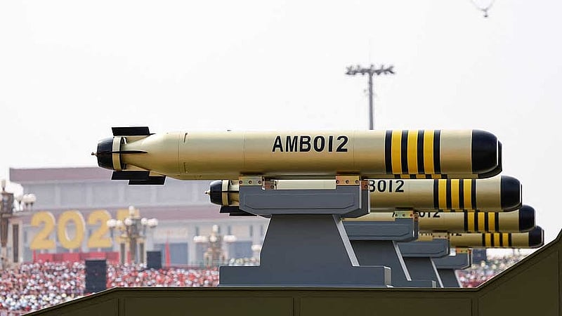 Maritime operations group displays AMB012 underwater weapons during a military parade to mark the 80th anniversary of the end of World War Two, in Beijing, China, Sept 3, 2025. REUTERS/Tingshu Wang