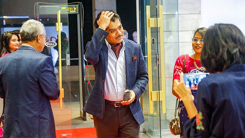 Actor Jeetu Ahsan attends the 19th anniversary celebration of bdnews24.com at the Radisson Blu Water Garden Hotel in Dhaka on Thursday, Oct 23, 2025.