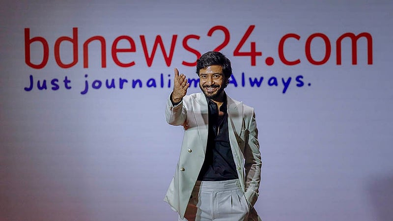 Actor Sariful Razz joins the 19th anniversary celebration of bdnews24.com at the Radisson Blu Water Garden Hotel in Dhaka on Thursday, Oct 23, 2025.