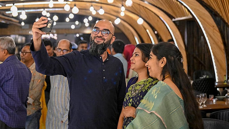 Colleagues capture memories in selfies during bdnews24.com’s Family Day event.